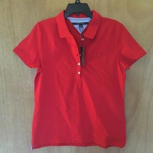 Women’s M Tommy Hilfiger red polo t-shirt, NWT